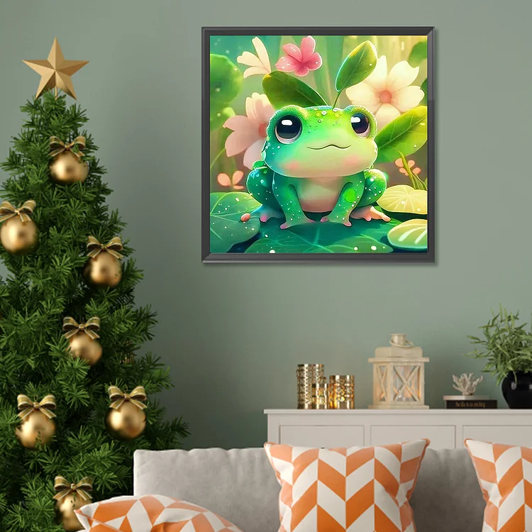Full Round Drill Diamond Painting -Little Frog After Rain - 30*30cm