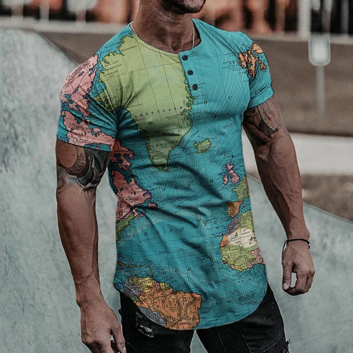 World map print T-shirt / [viawink] /