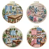Kitchen Long Stitch DIY Stamped Embroidery Kit with Embroidery Hoop Cross Stitch Kit 30x30cm for Beginners Craft Lovers Gift tapestrymarket