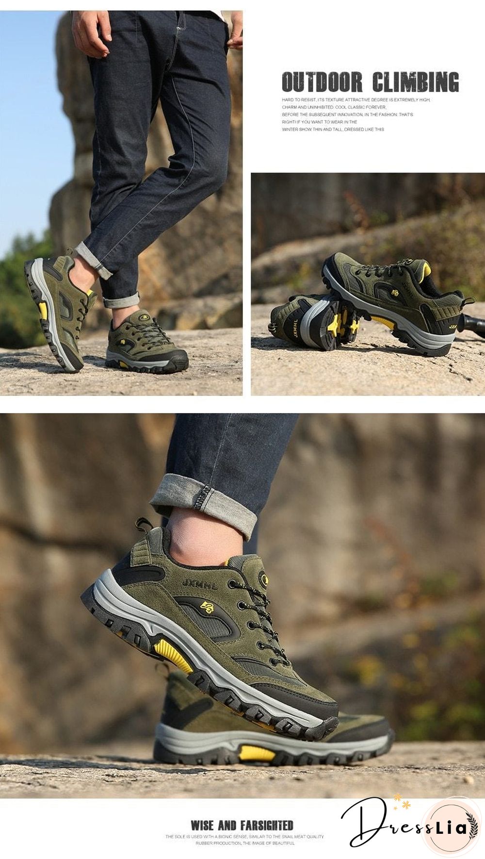 Fashion Men Shoes Comfortable Waterproof Outdoor Casual Shoes Lace-Up Rubber Sneakers