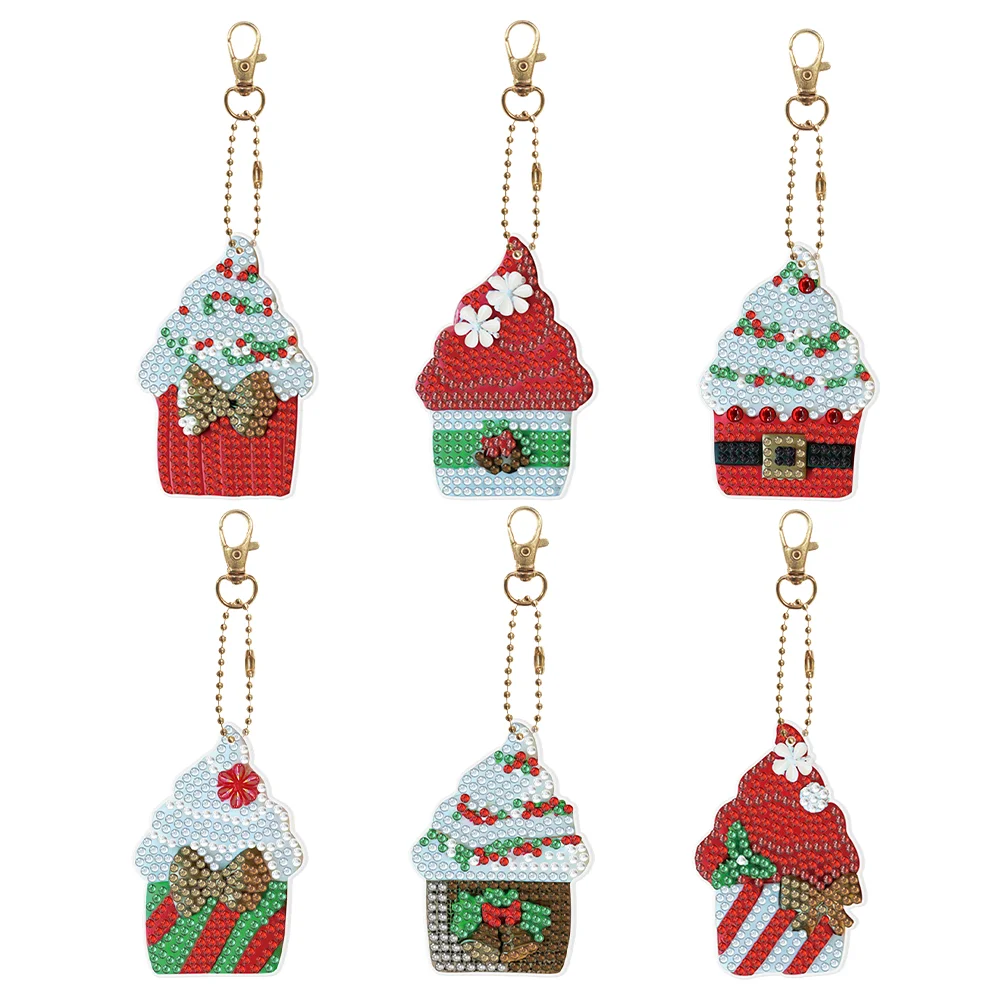 Double Sided Diamond Painting Keychains Special Shape 6PCS (Xmas Ornament)  5.99