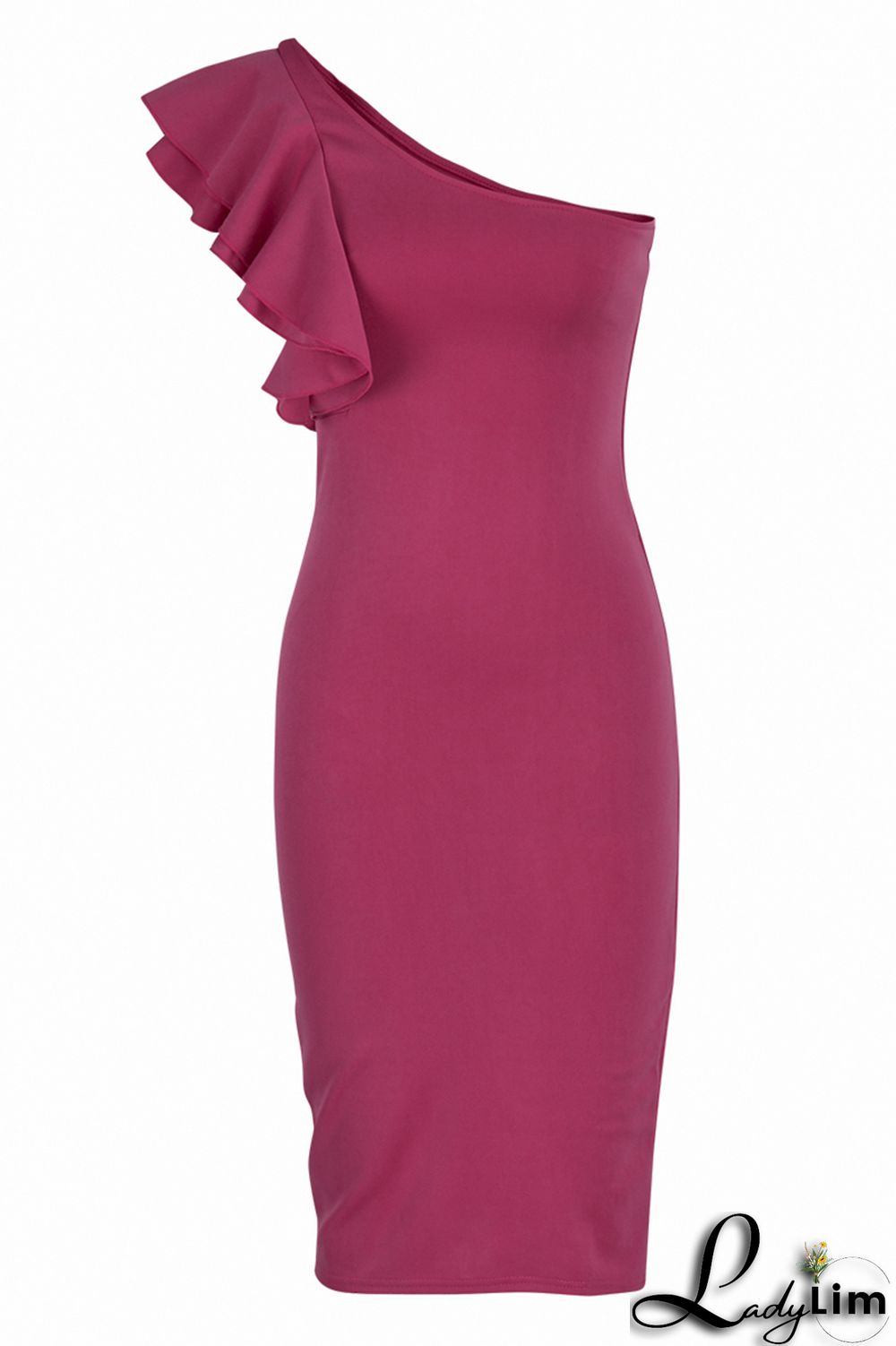 Yellow Fashion Sexy Solid Patchwork Backless One Shoulder Evening Dress