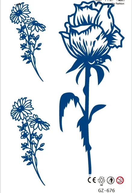 Temporary Waterproof Tattoos Stickers Sexy Mythical Dragon Girl Fox Mask Juice Ink Lasting Arm Back Body Buttocks Fake Tatoo DIY