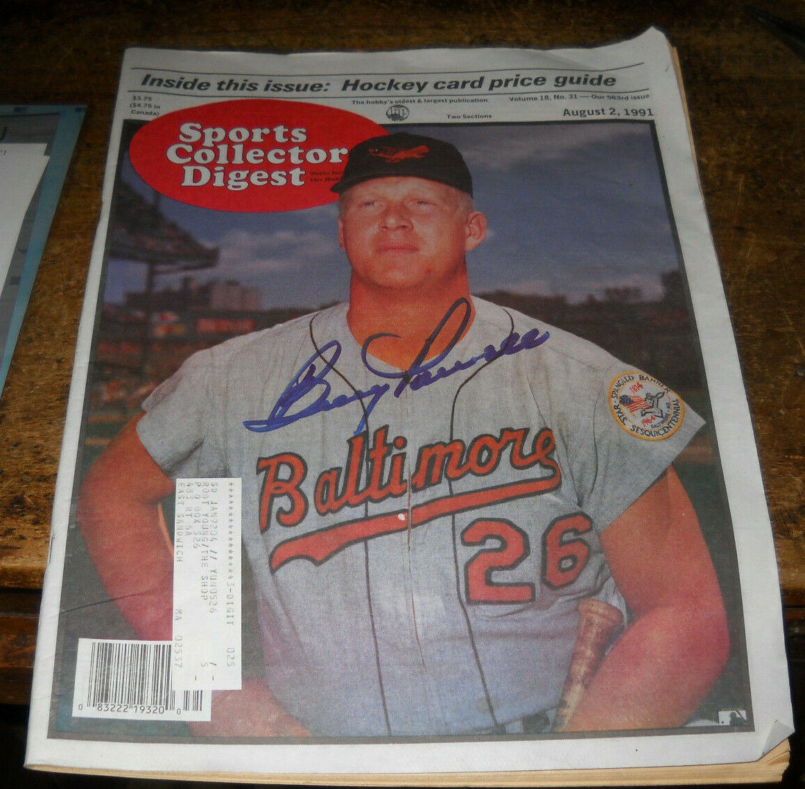 VINTAGE BOOG POWELL BALTIMORE ORIOLES AUTOGRAPH SIGNED SPORTING NEWS COA