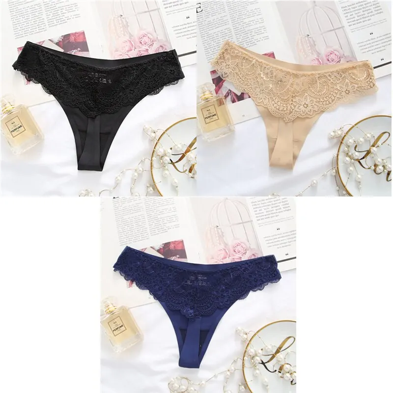 Billionm Ice Silk Thong Women G String Lace Sexy Panties Low Waist Thongs Summer Cool Underwear Transparent Underpants 20