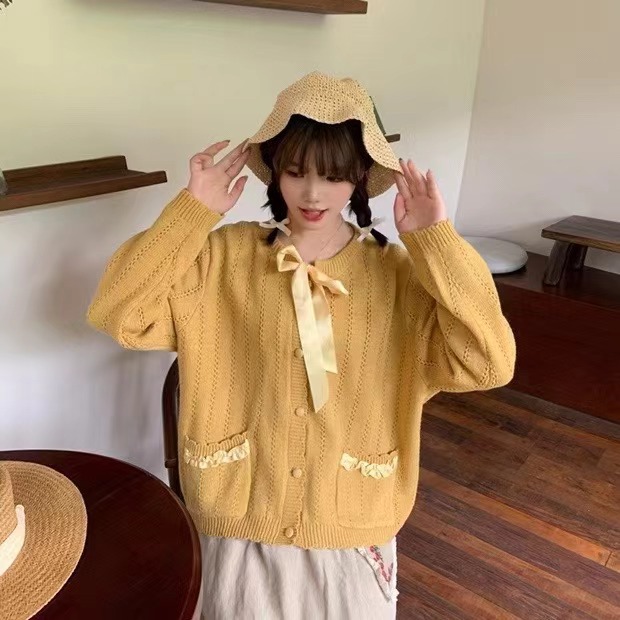 Chicfifth Sweater Women Winter Long Sleeve High Quality Autumn Vintage Top Knitted Cardigan