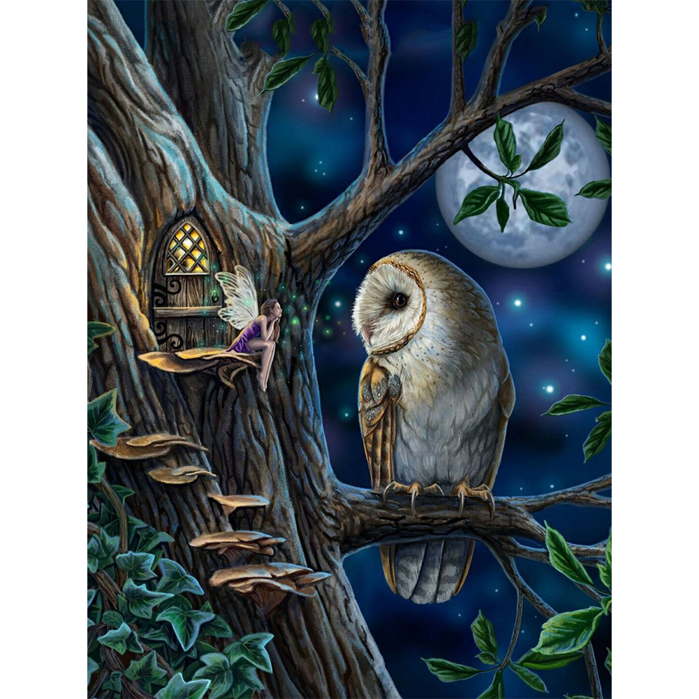 

(Multi-Size) Tree Owl - Round/Square Drill Diamond Painting - 30*40CM, Square diamond 30*40cm, 501 Original