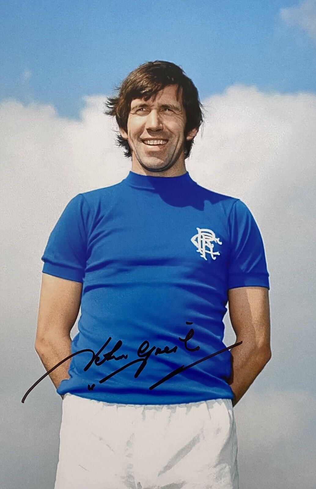 John Greig Genuine Hand Signed Rangers 12x8 Photo Poster painting 3