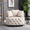 Cchcompanies Matthias Plush Velvet Barrel Chair with Solid Wood Legs - Available in 3 Colors