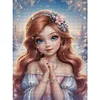 >SALE<Full Embroidery Eco-cotton Thread 11CT Print Winter Girl Cross Stitch 50x65cm