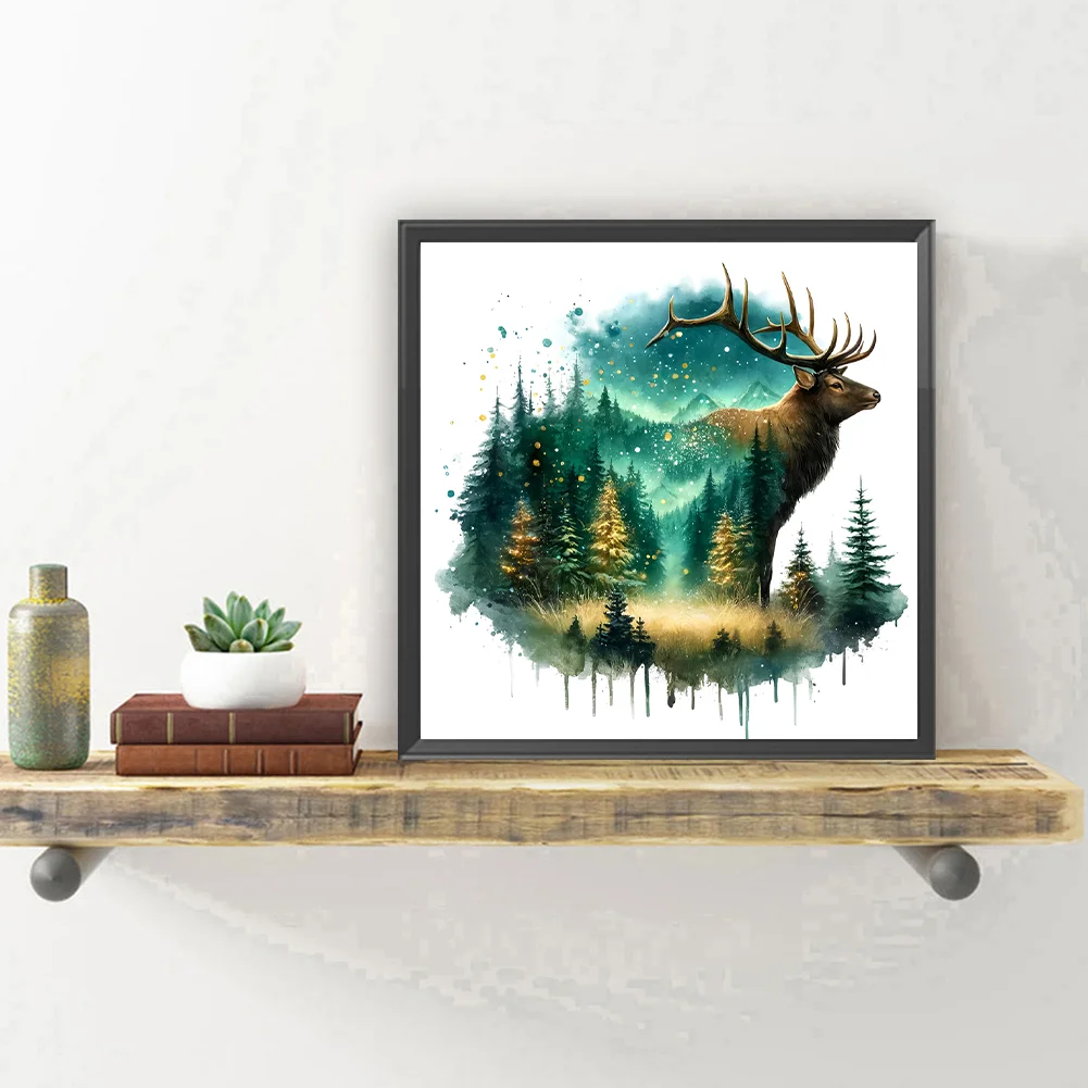 Diamond Painting - Full Round Drill - Forest Deer(Canvas|30*30cm)