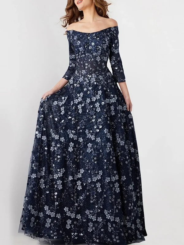 One Shoulder Lace Maxi Dress