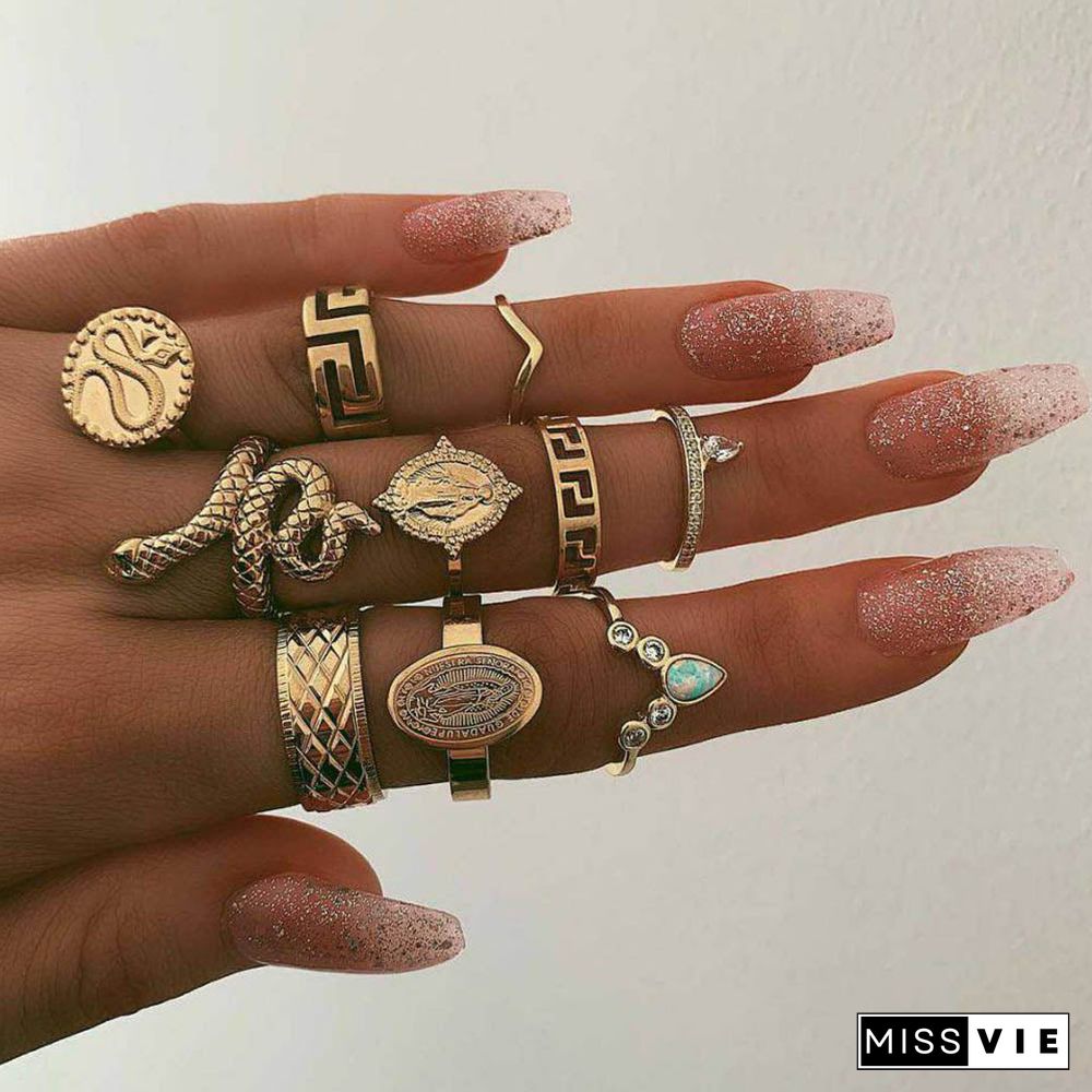 30 Styles Trendy Boho Midi Knuckle Ring Set For Women Crystal Geometric Finger Rings Fashion Bohemian Jewelry