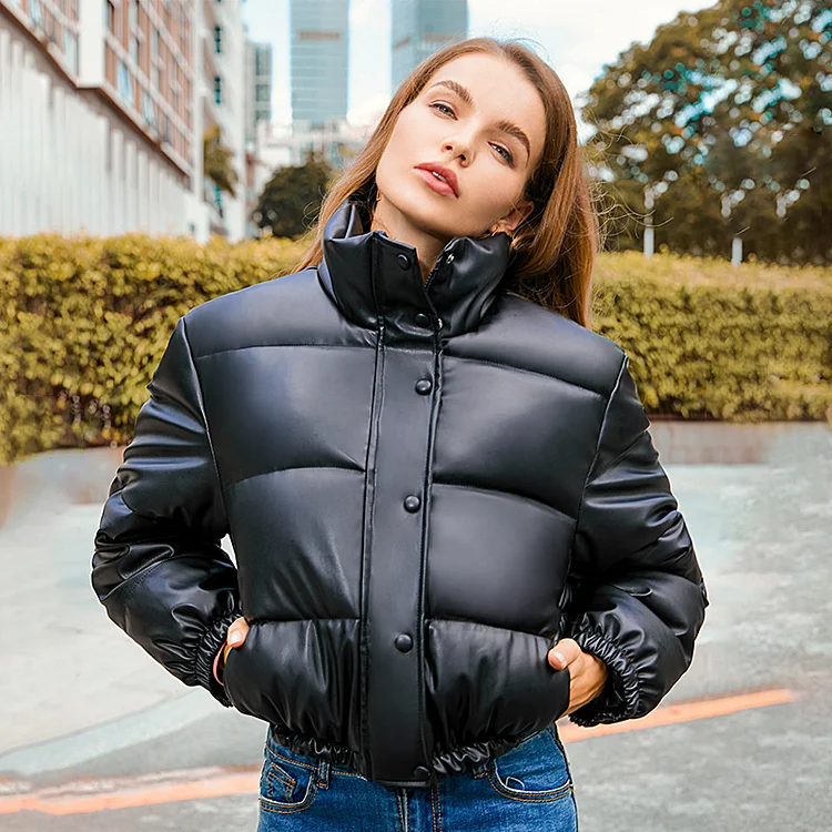 PASUXI Jackets Bubble Short Crop Coats Down Cotton Ladies Coats Thick Warm Custom Winter Down Cotton Jackets huanwei