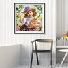 Diamond Painting -DIY Round Drill Lovely Girl Pet(35*35 CM)