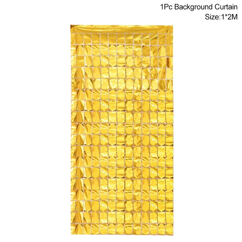 Party Background Curtain Glitter Backdrop Wedding Decoration Baby Shower Adult Kids Birthday Party Wall Sequin Foil Curtain 2x1M