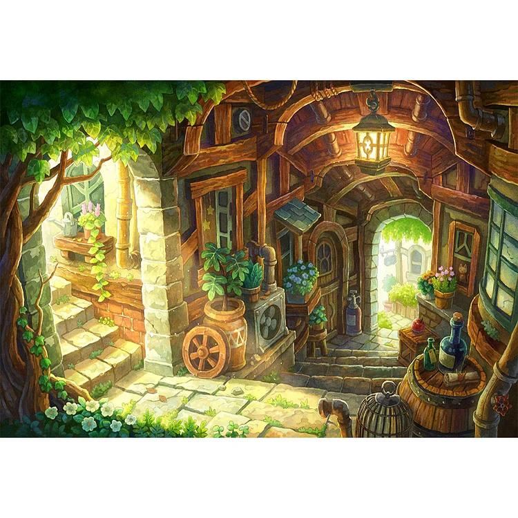 Fairy Forest Cottage - Printed Cross Stitch 11CT 58*40CM