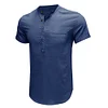 Gioiacombo™ Camicia a maniche corte con colletto Henley tinta unita