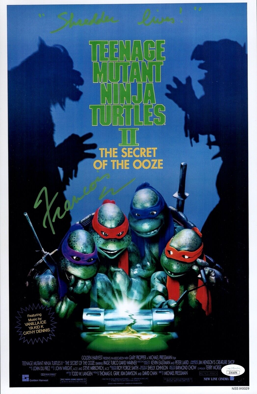 FRANCOIS CHAU Signed SHREDDER TEENAGE MUTANT NINJA TURTLES 11x17 Photo Poster painting JSA COA