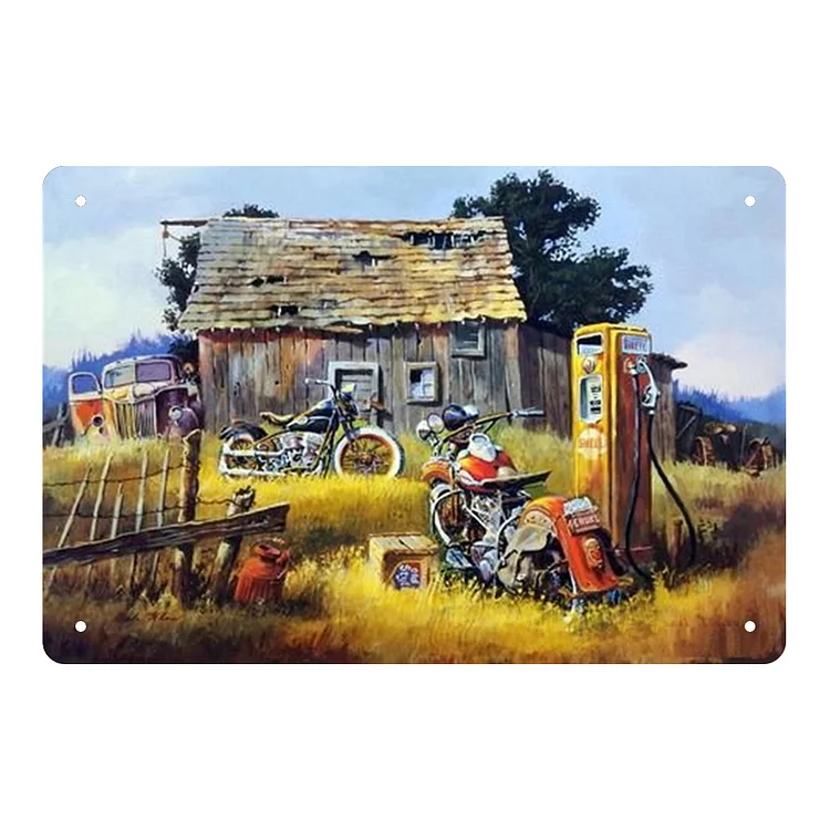 Old Man Riding Motorcycle - Vintage Tin Signs/Wooden Signs 8*12Inch/12*16Inch