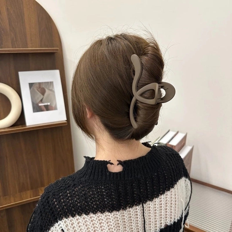 Design Geometric Lines Back Head Updo Hair Clip Large Shark Clip Female Frosted Temperament Hairpin Headdress