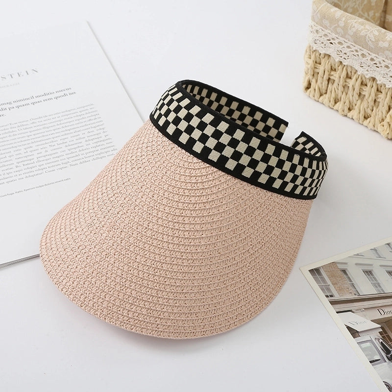 Women’s Lady Minimalist Solid Color Big Eaves Straw Hat