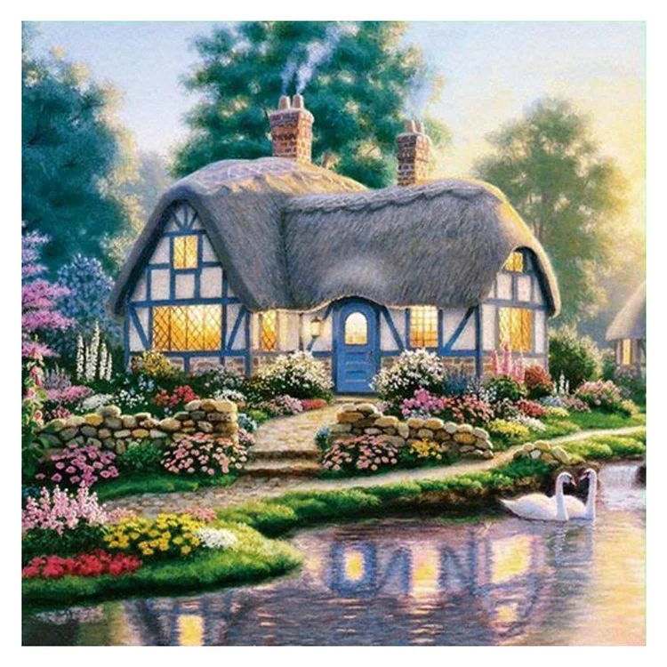 House 11CT Printed Cross Stitch Kits (40*40CM) fgoby