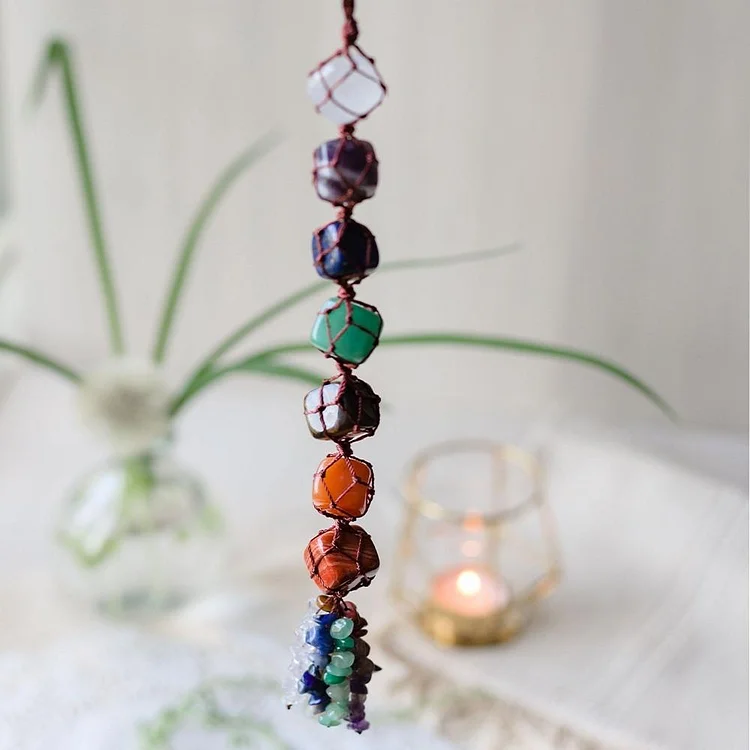 The 7 Chakra Healing Reiki Stone Meditation Tassel Decoration-Chakra Healing Reiki Stone Tassel