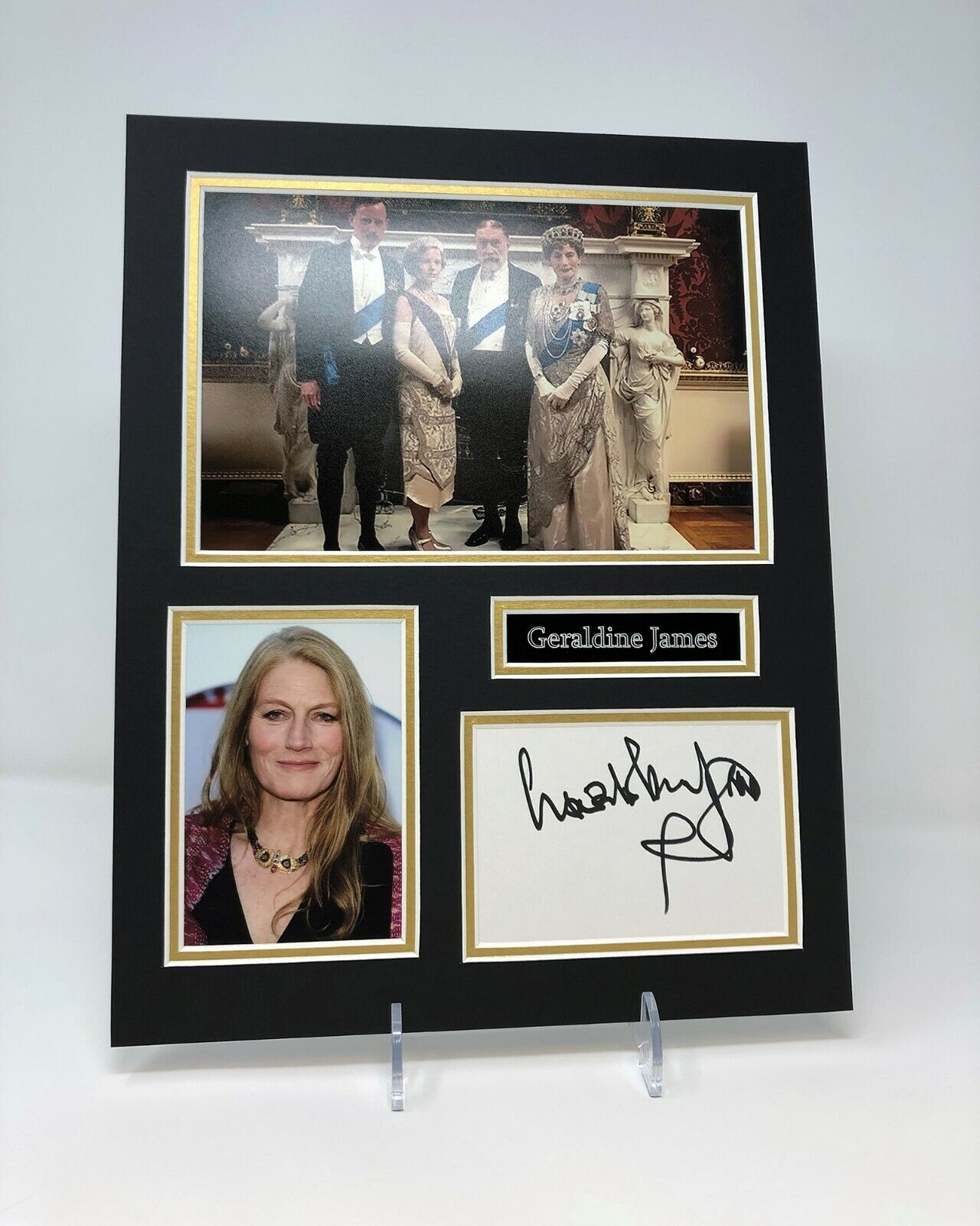 Geraldine JAMES Signed Mounted Photo Poster painting Display AFTAL COA Queen Mary Downton Abbey