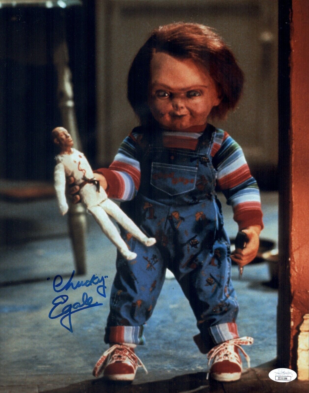 ED GALE Chucky Signed 11x14 Photo Poster painting Child's Play In Person Autograph JSA COA Cert