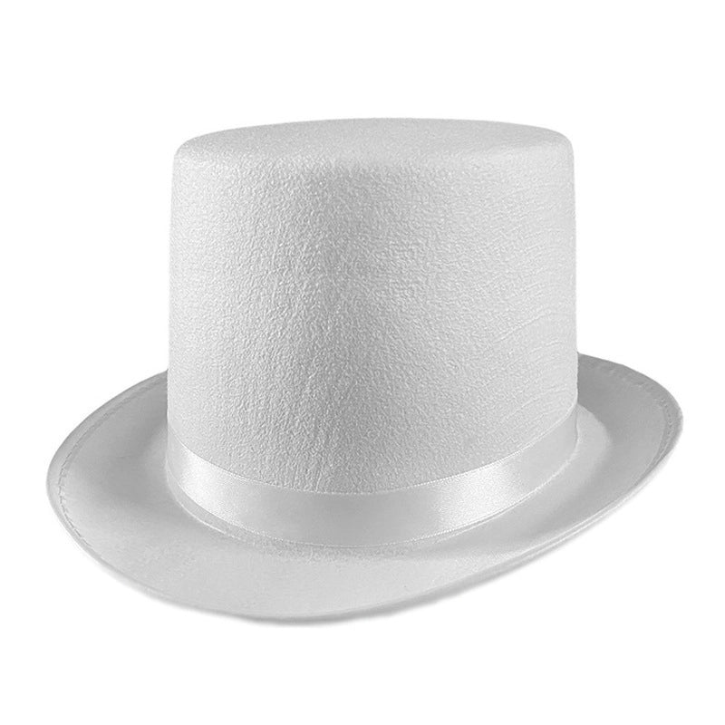 High Hat Retro British Gentleman Jazz Hat Magician Hat Performance Sequin Hat Rain Silk High Barrel Top Hat Non-woven Fabric