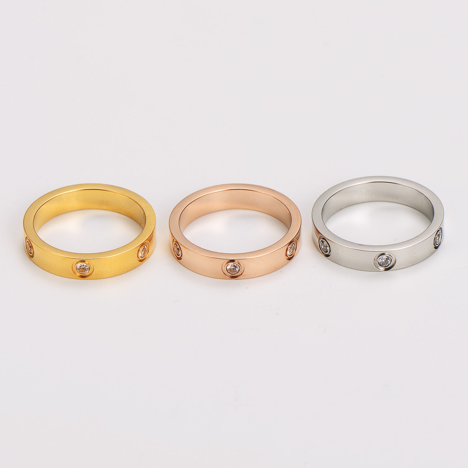 Butterfly Minimalist Round Bowknot Stainless Steel Electroplating Rings