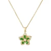 Collier pendentif fleur rotatif en Zircon
