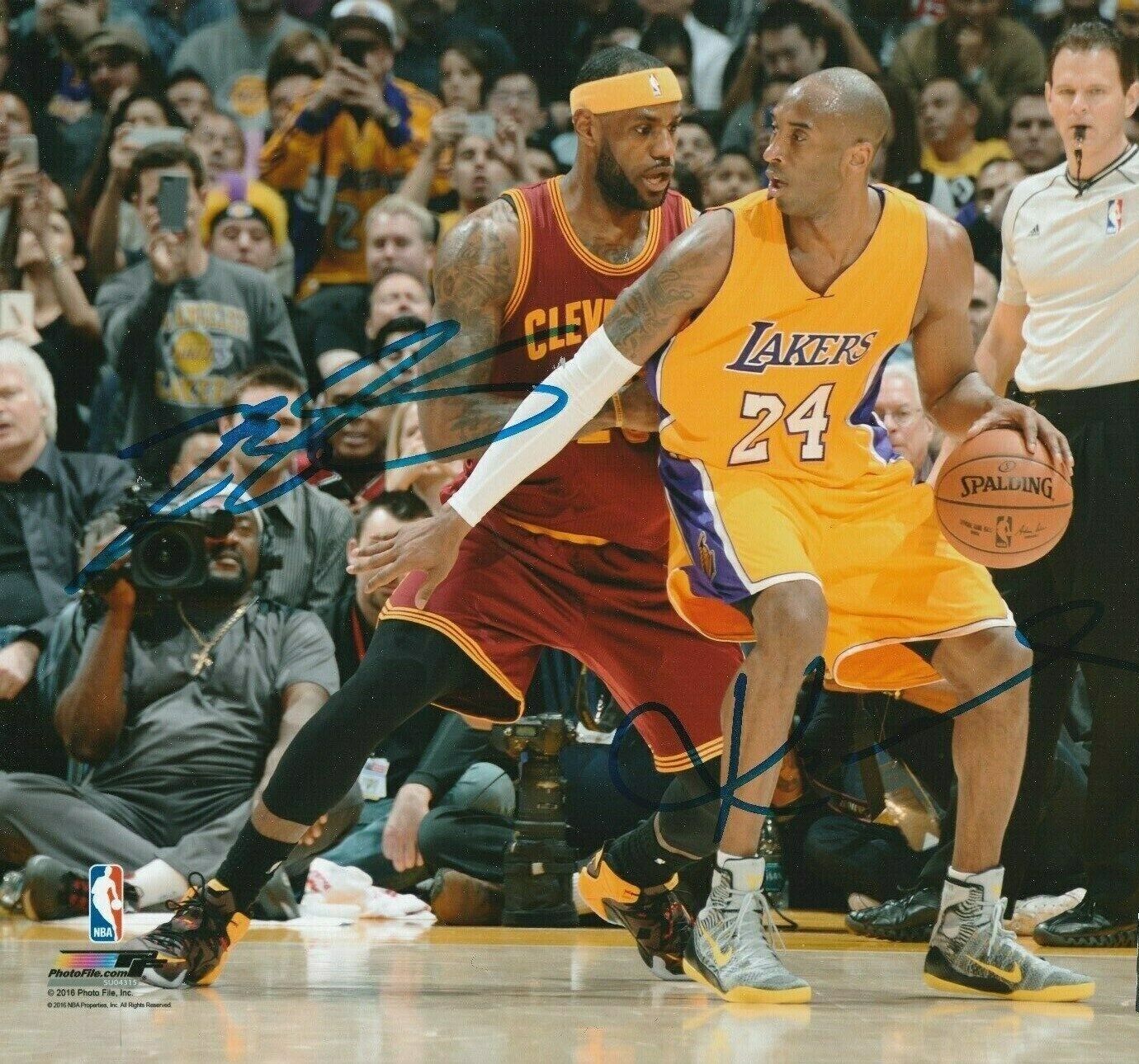 Kobe Bryant /LeBron James Autographed Signed 8x10 Photo Poster painting ( HOF Lakers ) REPRINT ,