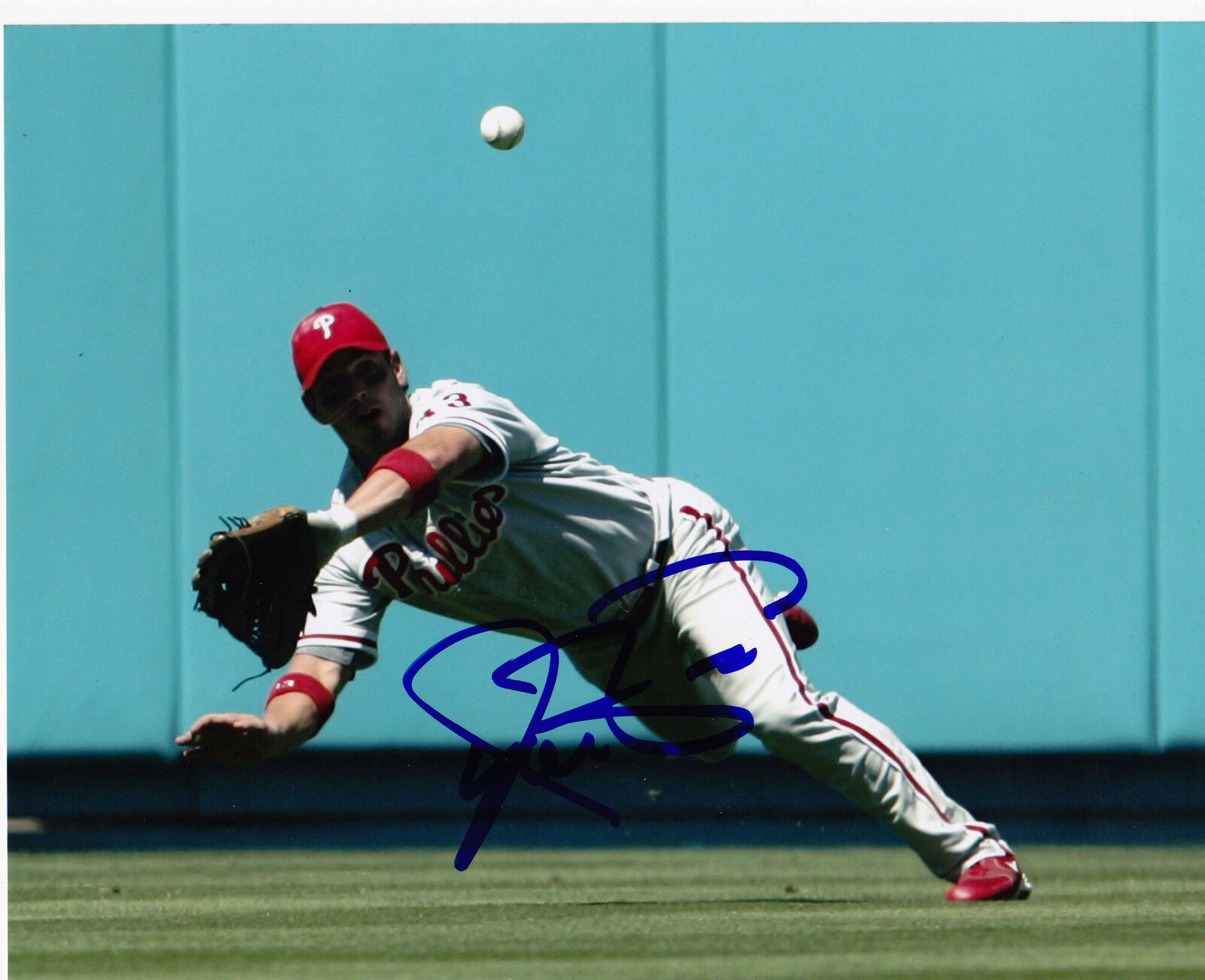 AARON ROWARD PHILADELPHIA PHILLIES ACTION SIGNED 8x10