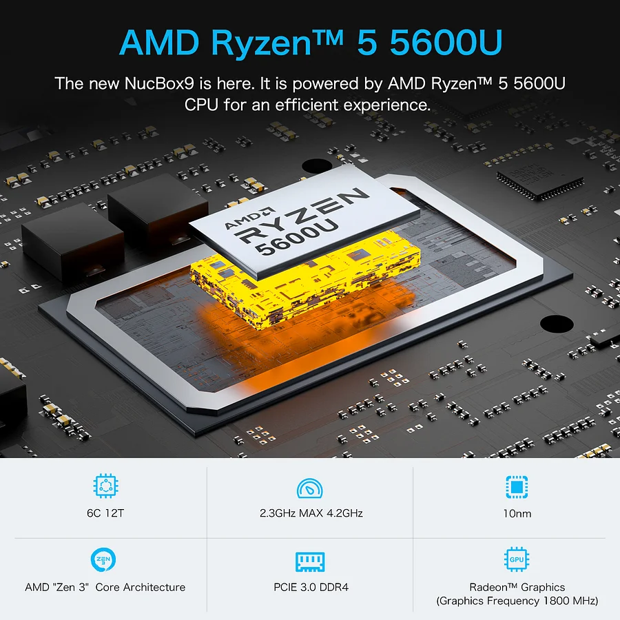 ボブ GMKtec NucBox9 Ryzen5 5600U GMKtec AMD Ryzen 5 5600U Mini PC--NucBox 9 239.99