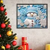>SALE<5D DIY Partial Special Shaped Drill Diamond Painting Snowman-Blue Decor 40x50cm