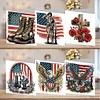 (US Only)6PCS DIY Independence Day Diamond Art Greeting Cards for Independence Day