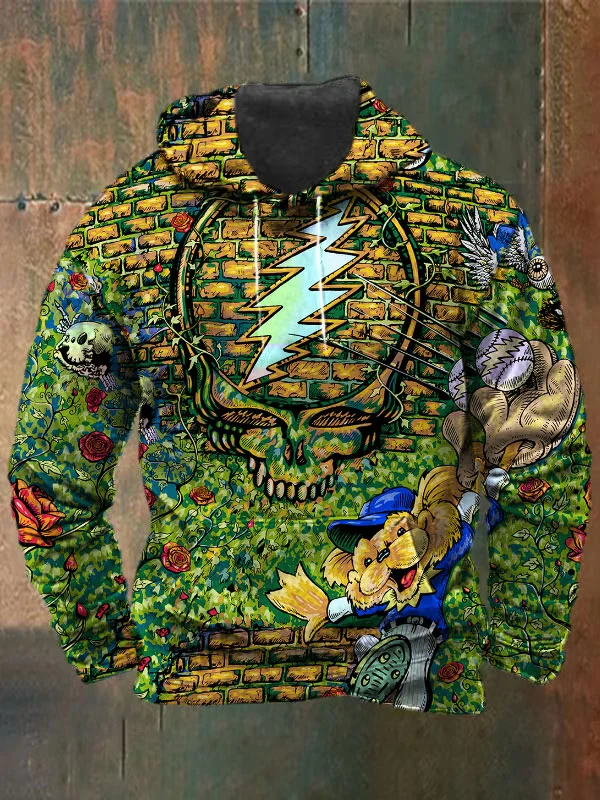 Unisex Skull Print Heavyweight Hoodies