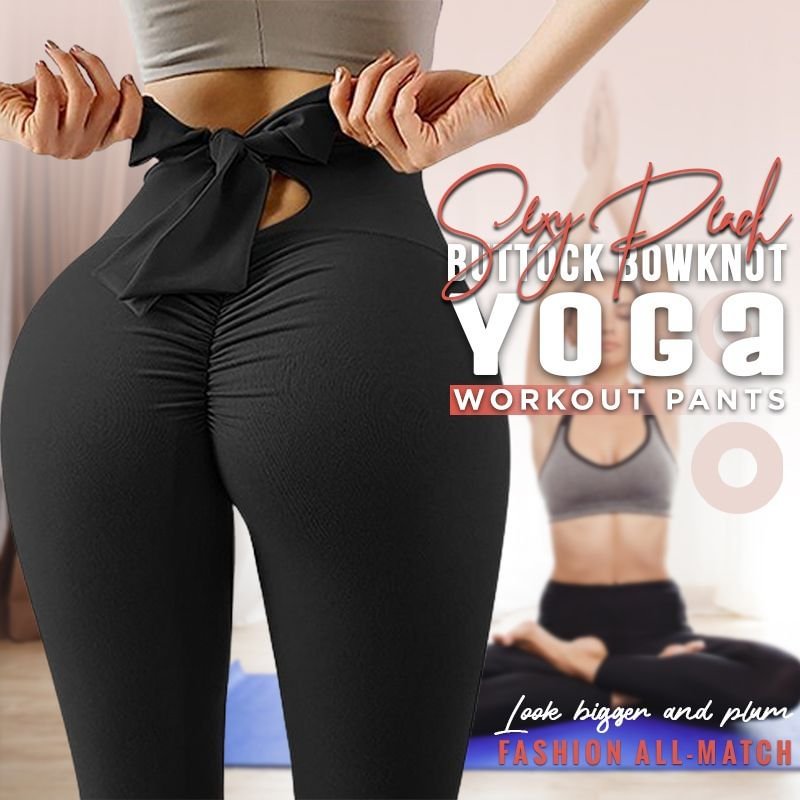 Sexy Peach Buttock Bowknot Yoga Workout Pants