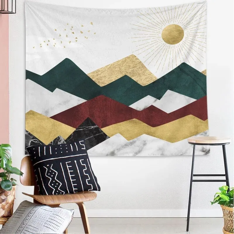 sunrise mountains sunrise Tapestry Wall Hanging Kanagawa Fujiyama Wall Decor Tapestries Psychedelic Mountain Tapiz Bedroom