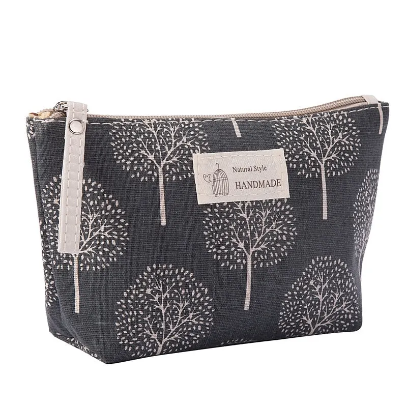Multifunctional Canvas Makeup Bags Travel Lady Storage Bag Ladies Wash Bag Fabric Zipper Coin Purse Cosmetic Storage Bag