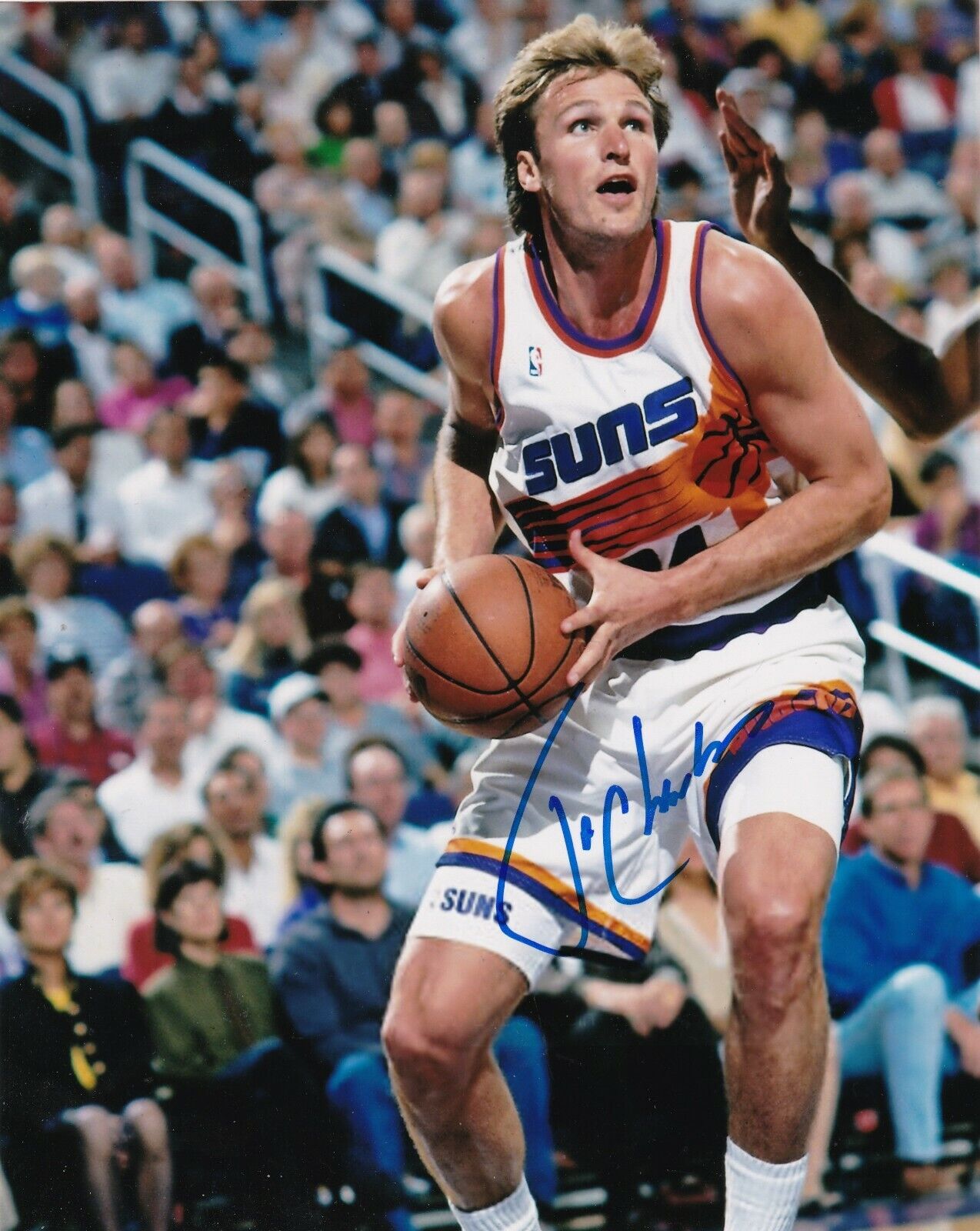 TOM CHAMBERS PHOENIX SUNS ACTION SIGNED 8x10