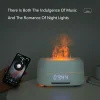 Flame Diffuser Humidifier 400ml, Fireplace Diffuser Alarm Clock with Remote Control
