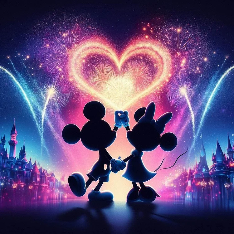 Full Round Diamond Painting - Disney Mickey Mouse Silhouette 30*30CM