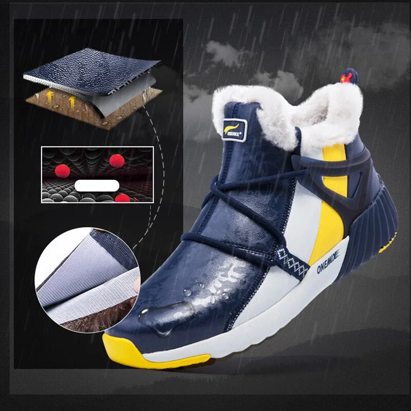 ONEMIX Hot Hiking Shoes Women Boots High  Comfortable Warm Fur Slip-on Unisex Sneakers Casual Snow Ankle Boots