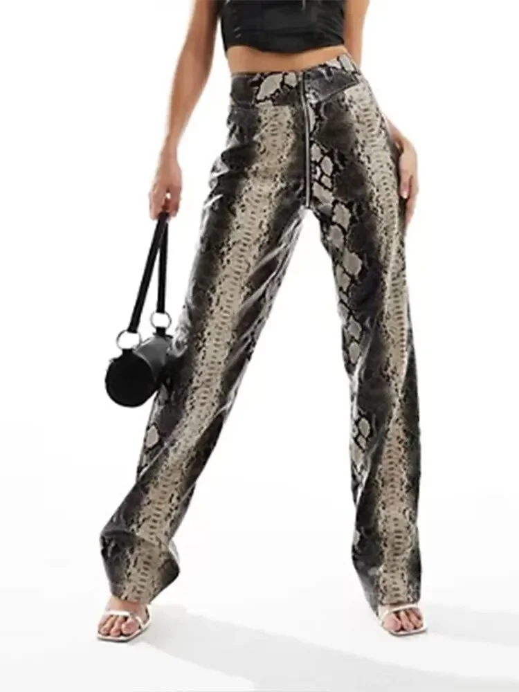 Churchf Print Pants Women Sexy Fashion Versatile Casual Pants High Waist Trousers 2024 Spring Fashion Lady Loose Streetwear-Outfit Ideas