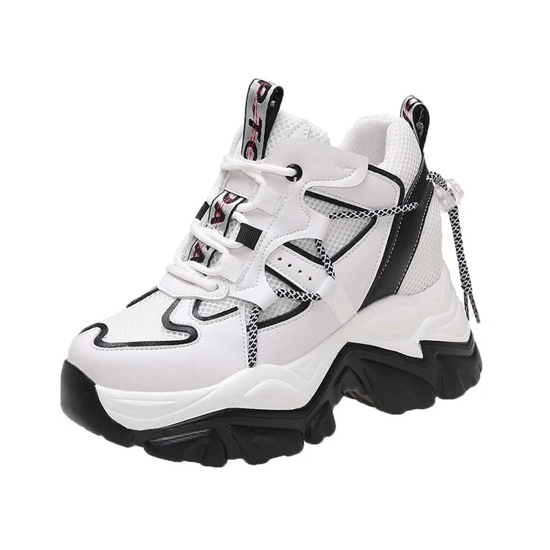 Hidden Heels Women's Chunky Sneakers Thick Bottom Platform Vulcanize Shoes Woman Street Style Sport Shoes For Female 2022