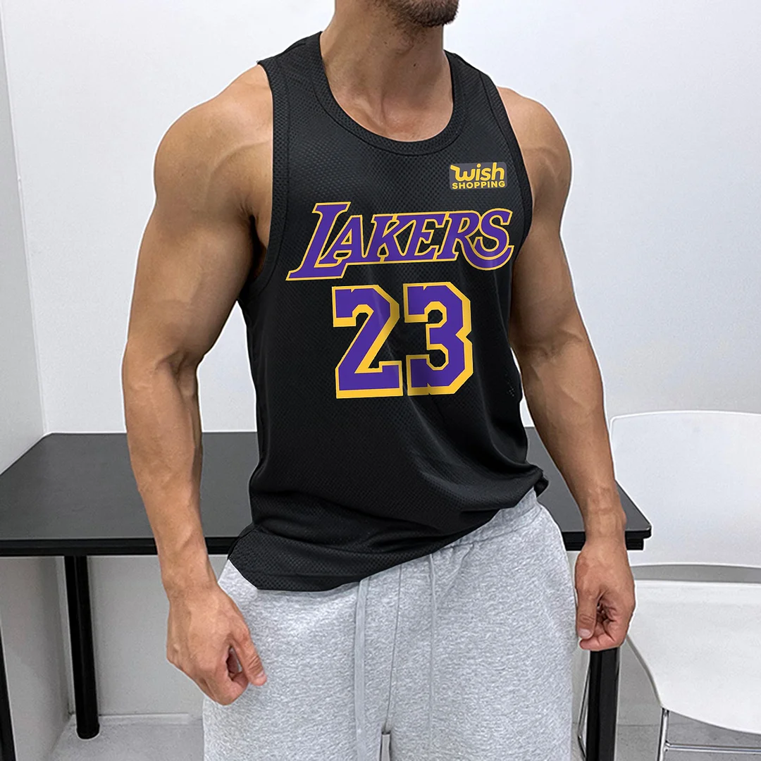  Sporty Tank Top with Team Logo and Number for Basketball Fans