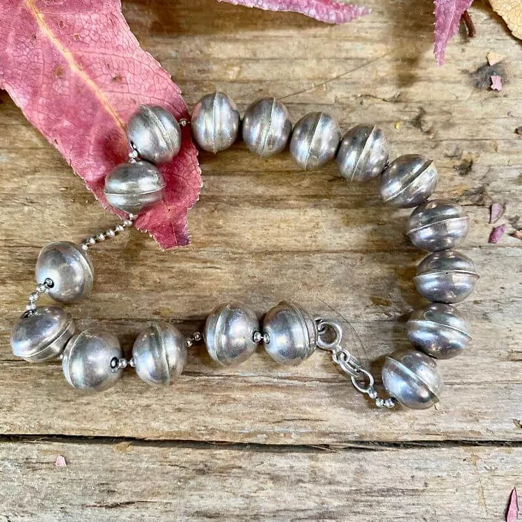 Navajo Silver Pearls Bracelet in Sterling